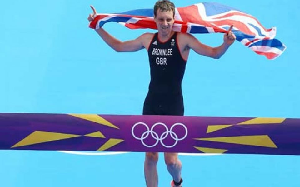 Alistair Brownlee - britský triatlonisty jako olympijský vítěz v Londýně 2012.